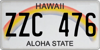 HI license plate ZZC476