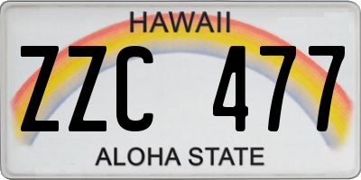 HI license plate ZZC477