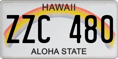 HI license plate ZZC480