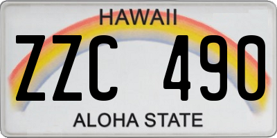 HI license plate ZZC490