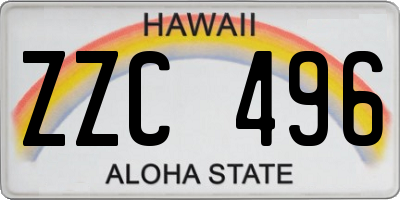 HI license plate ZZC496