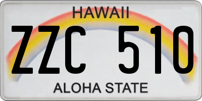 HI license plate ZZC510