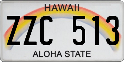 HI license plate ZZC513