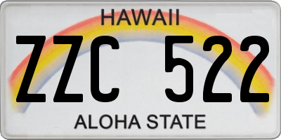 HI license plate ZZC522