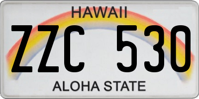 HI license plate ZZC530