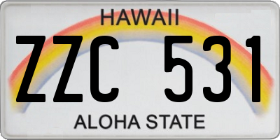 HI license plate ZZC531