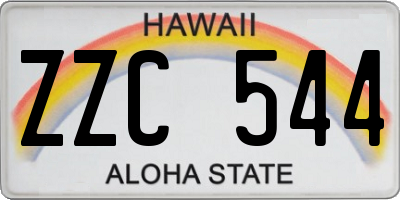 HI license plate ZZC544
