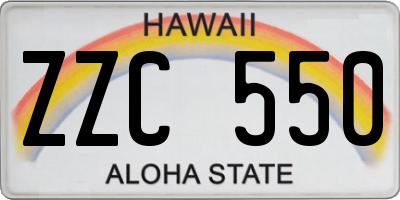 HI license plate ZZC550
