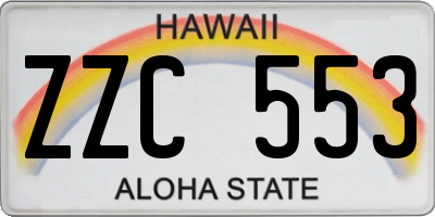 HI license plate ZZC553