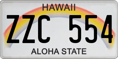 HI license plate ZZC554