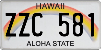 HI license plate ZZC581