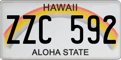 HI license plate ZZC592