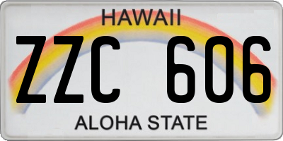 HI license plate ZZC606