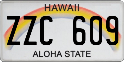 HI license plate ZZC609