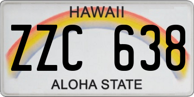 HI license plate ZZC638