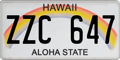 HI license plate ZZC647