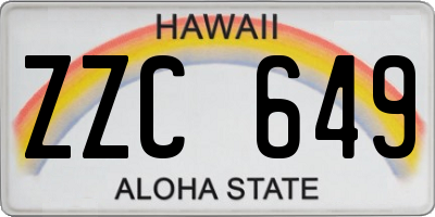 HI license plate ZZC649