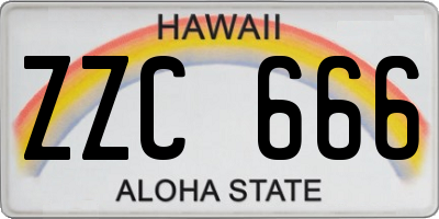 HI license plate ZZC666