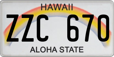HI license plate ZZC670