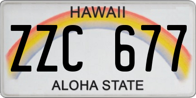 HI license plate ZZC677