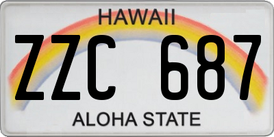 HI license plate ZZC687