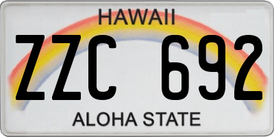 HI license plate ZZC692
