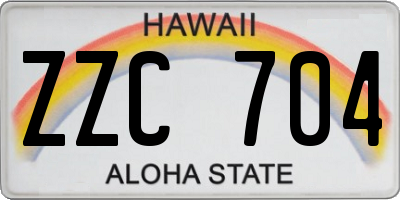 HI license plate ZZC704