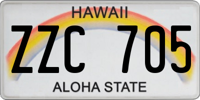HI license plate ZZC705