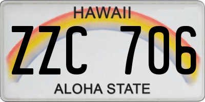 HI license plate ZZC706