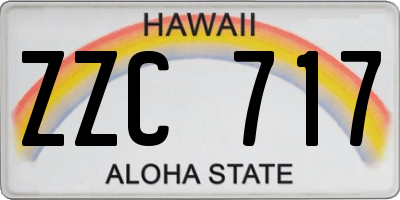 HI license plate ZZC717