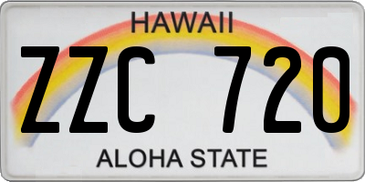HI license plate ZZC720