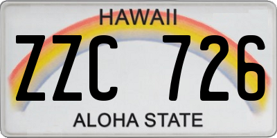 HI license plate ZZC726