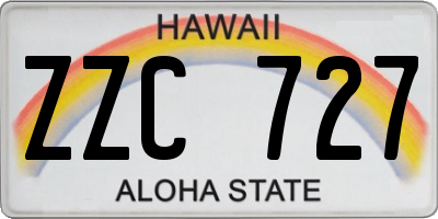HI license plate ZZC727
