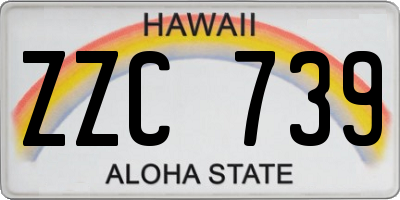 HI license plate ZZC739