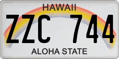 HI license plate ZZC744