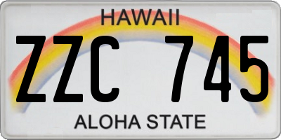 HI license plate ZZC745