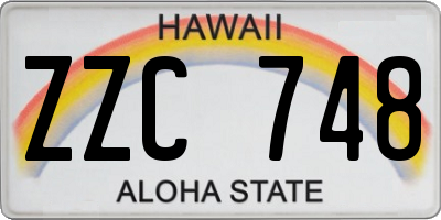 HI license plate ZZC748