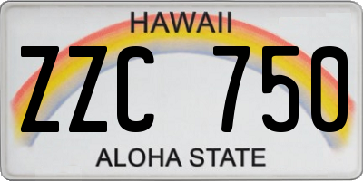 HI license plate ZZC750