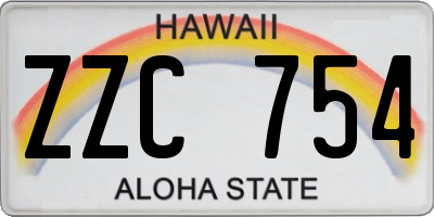 HI license plate ZZC754