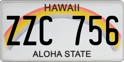 HI license plate ZZC756