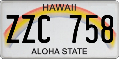 HI license plate ZZC758