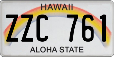 HI license plate ZZC761