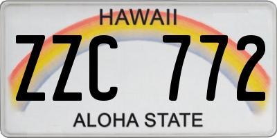 HI license plate ZZC772