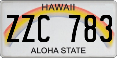 HI license plate ZZC783