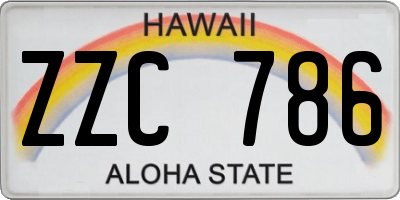 HI license plate ZZC786