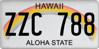 HI license plate ZZC788