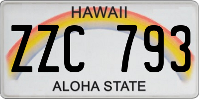 HI license plate ZZC793