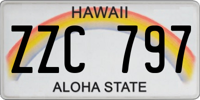 HI license plate ZZC797