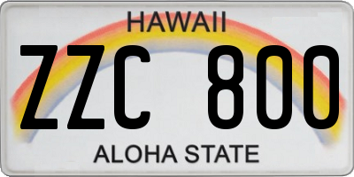 HI license plate ZZC800