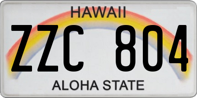 HI license plate ZZC804